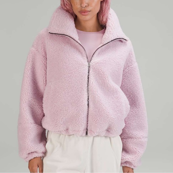 Jackets & Blazers - Lululemon Cinchable Fleece Zip-Up Pink Peony 7